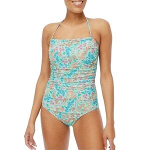 J. Crew Beach Classic Floral 1 Pc Swimsuit w/‎ Adjustable Halter Strap NWT XL